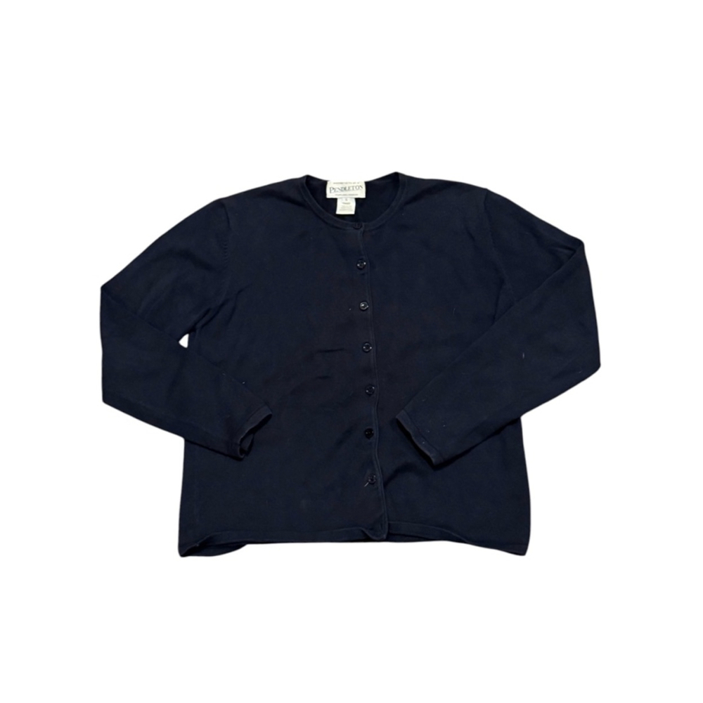 Pendleton Women’s Crew Neck Button Up Navy Cardigan Size S 100% Cotton​ - Picture 2 of 6